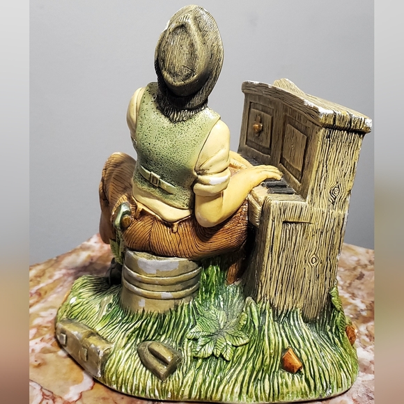 Vintage Naturecraft figurine "Grand Finale" Rustic Musician - Brown and Green - Picture 4 of 10